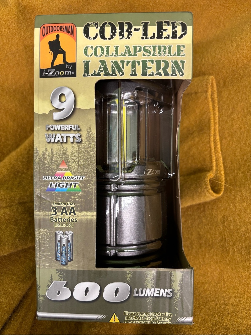 OUTDOORSMAN i-ZOOM ULTRA-BRIGHT COLLAPSIBLE COB-LED LANTERN W/BUILT-IN COMPASS